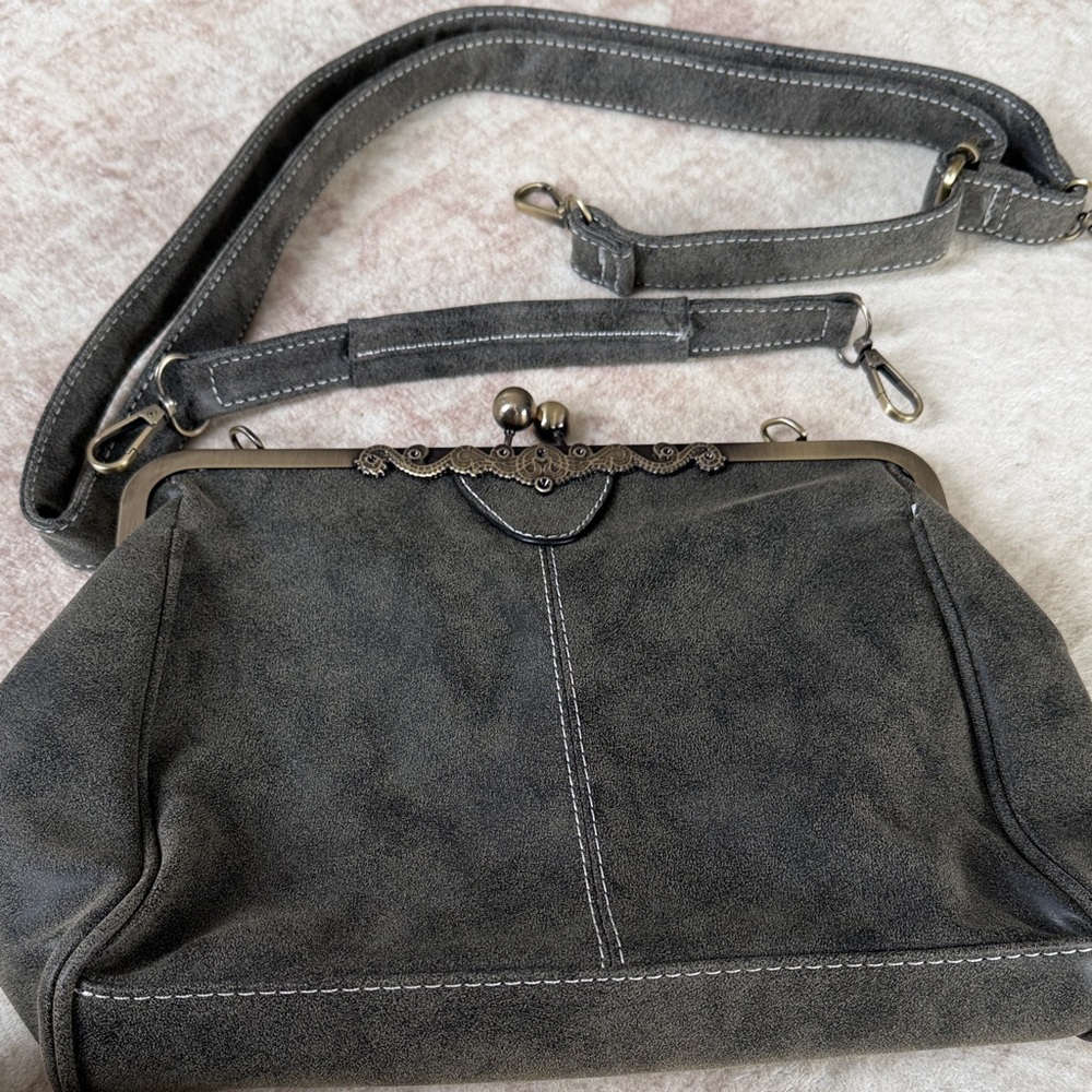 Elegant Gray Vintage-Style Women's Bag - Picture 1 of 6